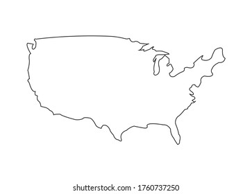 Línea de salida de mapa de EE.UU. en segundo plano