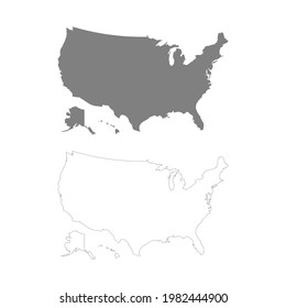 USA-Karte auf weißem, isoliertem Hintergrund. Vektorgrafik. Ein Design für die weitere Arbeit.