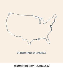 USA map outline vector