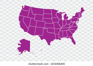 USA Map pink Color on White Background quality files Color (a50099) png