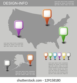 USA Map with Pointers vector
