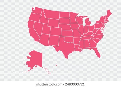 USA Map punch Color Background quality files png