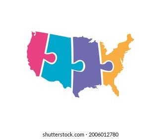 usa map puzzle geography icon