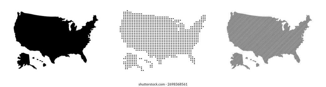 Usa map set. United States map