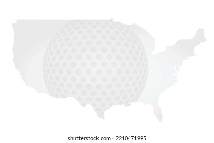 USA map shaped like golf ball. vector