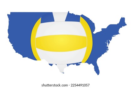 USA map shaped like volleyball ball. vector