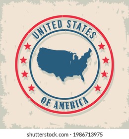 usa map silhouette in round frame