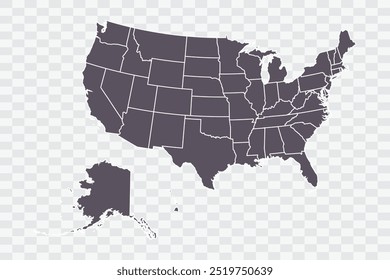 EUA Mapa Smoke Color on White Background arquivos de qualidade Png