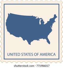 USA MAP STAMP VECTOR