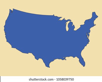 USA Map in State Colors of New Jersey