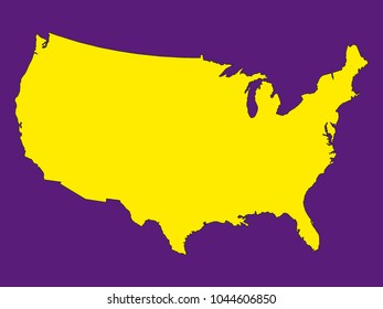 USA Map in State Colors of Oregon