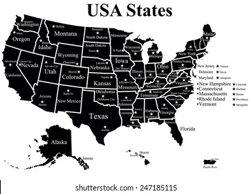 USA map with states