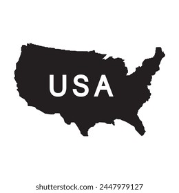 USA map with states isolated on a white background. United States of America map. Vector illustration