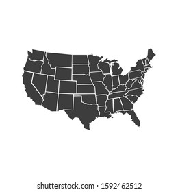 USA map with states vector illustration on white background
