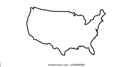 USA map with states. Vector illustration