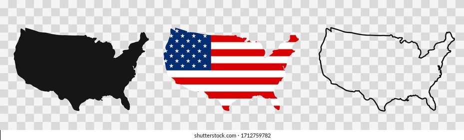 USA map with states. Vector illustration