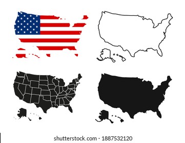 USA map with states. Vector illustration