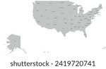 USA map with States