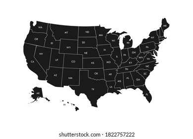 USA Map - Stock Vector Illustration