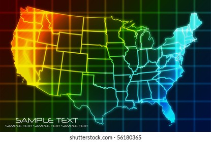 USA Map - Technology Background