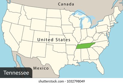 usa map, tennessee