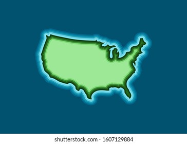 USA Map in trendy 3d design. 3d template USA Map with, isolated on white background. American Map illustration. Vector illustration