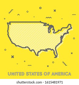 USA Map United States of America Flat Icon Map Isolated States California Texas New York Florida Kansas Washington 
Illinois Iowa Pennsylvania Oregon Colorado Map Minimal Style USA Vector illustration