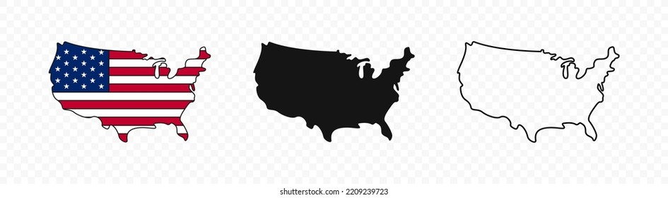 Usa Map. United States Of America Map. USA Country Map. EPS 10