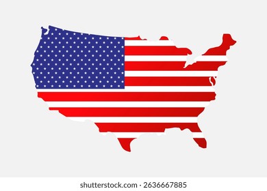 USA Map. Map of United States of America. Poster or geographic, political theme. Black and white print map of USA states.