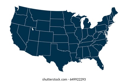 USA Map. United States of America.
