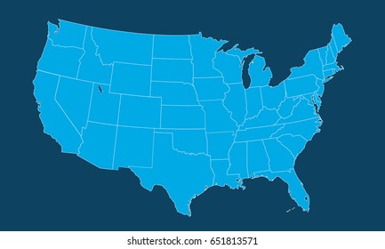 Vector Usa Map States Usa Map Stock Vector (Royalty Free) 1797490033 ...