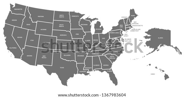 Usa Map United States Of America Poster With State Names Geographic American Maps Including 