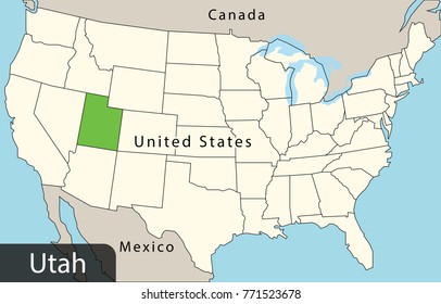 Usa Map Utah Stock Vector Royalty - Usa Map Utah 260nw 771523678