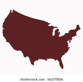 USA Map Vector of black color