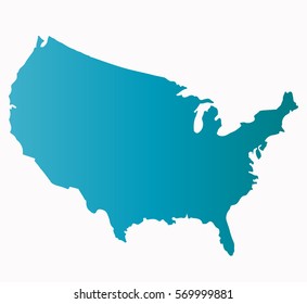 USA Map Vector of blue color