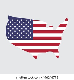 USA Map Vector Flag
