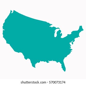 USA Map Vector of green color