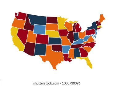 USA map vector illustration