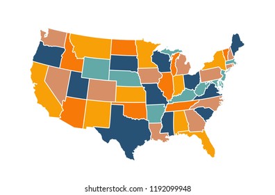 USA map vector illustration