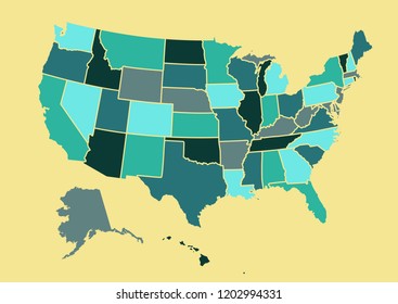 USA map vector illustration