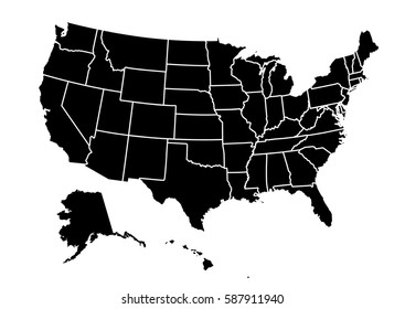 USA map vector illustration