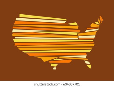 USA map vector illustration