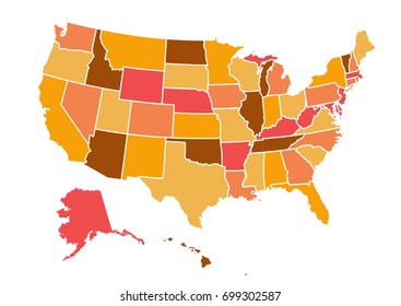 USA map vector illustration