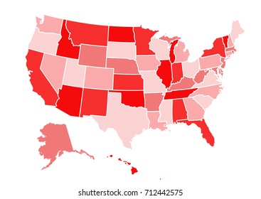 USA map vector illustration