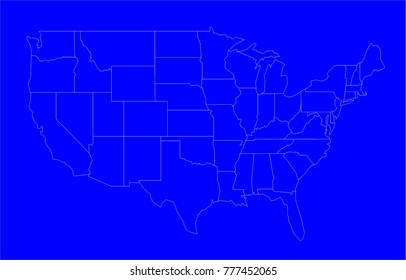 USA map vector illustration