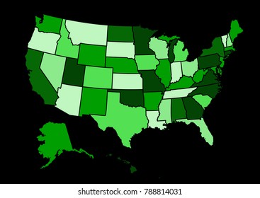 Usa map vector illustration