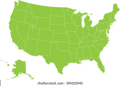 usa map vector illustration with federal states, Source: Outline Map of the United States from er.jsc.nasa.gov 