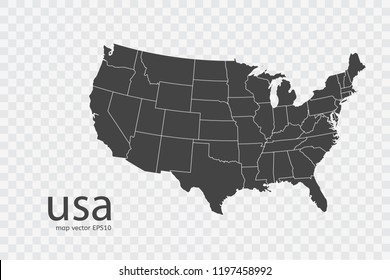 usa map vector, isolated on transparent background