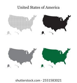 USA Map, vector map isolated on United states map. Vector Dotted USA Map