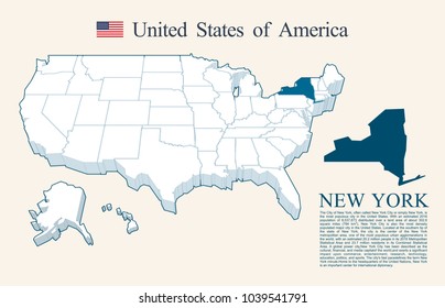 USA map vector, New York